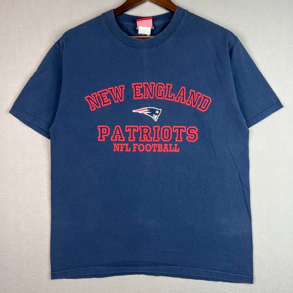 Y2K New England Patriots Blue NFL Football Tee Shirt